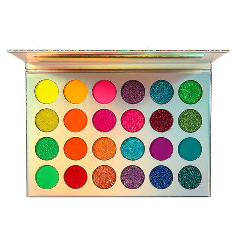 DE'LANCI Rainbow Glow in the Dark Eyeshadow Palette w Eyeshadow Primer